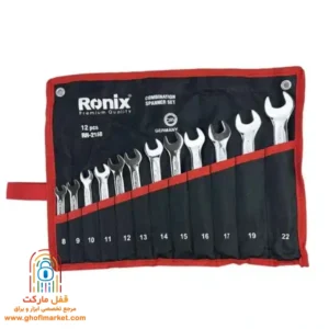 ست 12 عددی آچار یک سر تخت یک سر رینگ رونیکس مدل RH-2158
