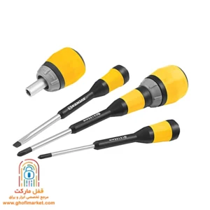 مجموعه پیچ‌گوشتی جغجغه‌ای کنزاکس KRS-106 با 6 ابزار کاربردی برای مصارف خانگی و صنعتی