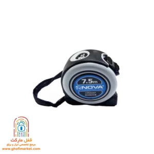 nova-precision-tape-measure-7-5m متر روکشدار نووا مدل 7525-NTT طول ۷.۵ متر با تیغه مقاوم و چاپ دقیق میلیمتری