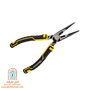 long-nose-pliers-kenzax-kln28 انبر دمباریک کنزاکس مدل KLN-28 با پرچ تقویتشده و لبههای مشکی