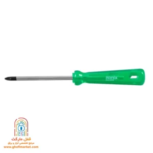 پیچ گوشتی تکی چهارسو کریستالی رونیکس RH-2864 سایز 100 در 6 میلی متر با دسته شفاف