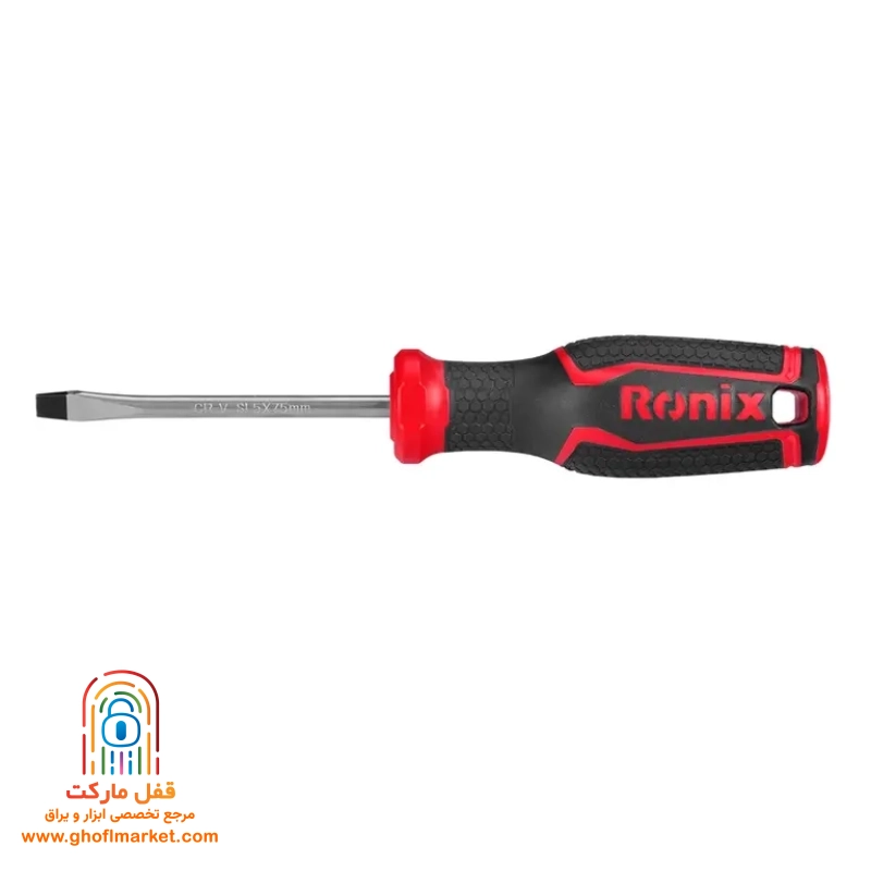 پیچ گوشتی تکی دوسو دورنگ رونیکس RH-2741 سایز 75 در 5 میلی متر با دسته TPR