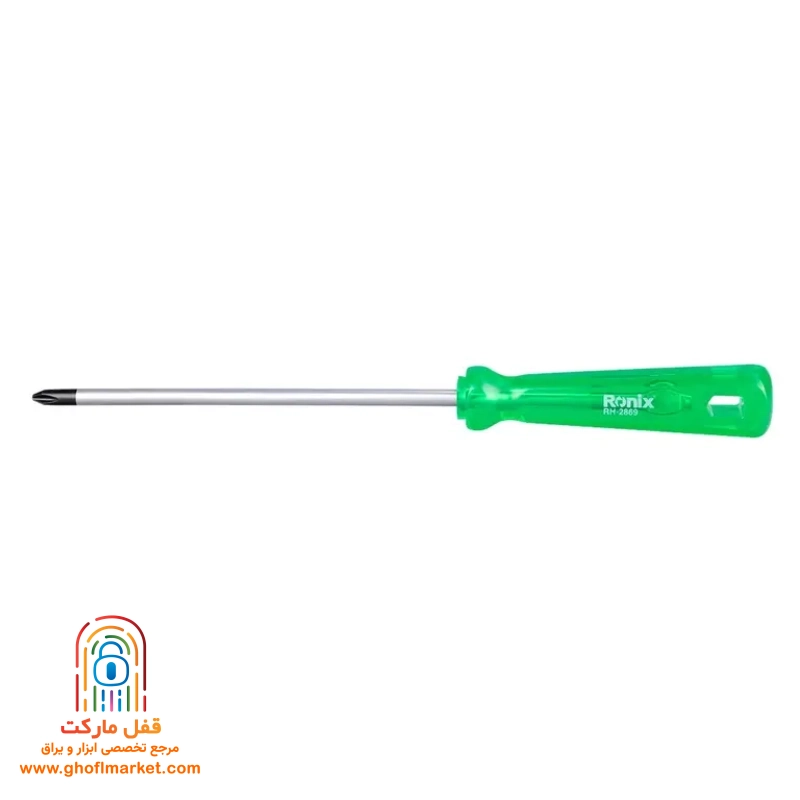 پیچ گوشتی تکی چهارسو رونیکس مدل RH-2869 با سایز 150 در 6 میلی متر و دسته کریستالی