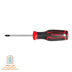پیچ گوشتی تکی چهارسو دورنگ رونیکس RH-2842 سایز 75 در 5 میلی متر با دسته TPR