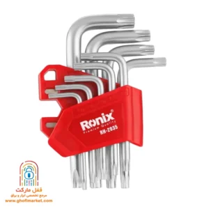 ست آلن ستاره ای 9 عددی رونیکس مدل RH-2035 با بدنه کروم وانادیوم