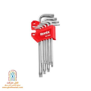 ست آلن ستاره ای 9 عددی رونیکس مدل RH-2036 با بدنه کروم وانادیوم